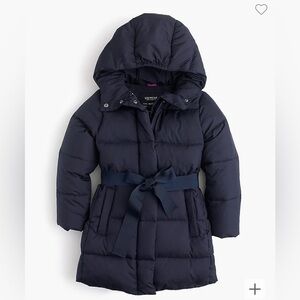 J CREW: Girls' tie-front puffer jacket SIZE 6-7